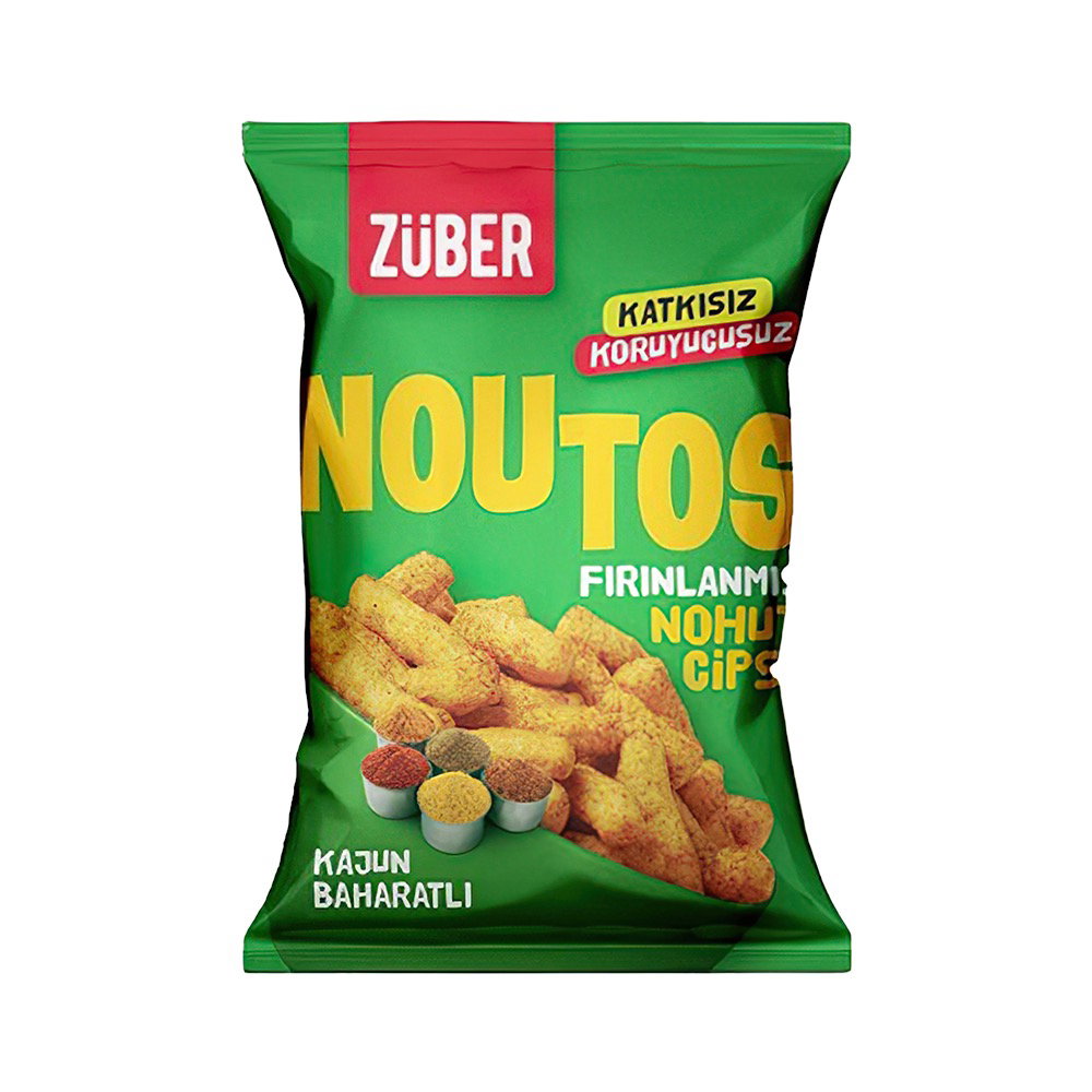 Züber Glütensiz Noutos Fırınlanmış Kajun Baharatlı Nohut Cipsi (55 g)_0