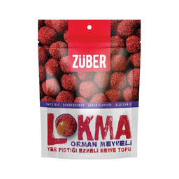 Züber Glütensiz Lokma Orman Meyveli ve Kakolu Fıstık Ezmeli Meyve Topu (96 g)