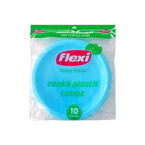 Flexi Renkli Plastik Tabak (10'lu)_0