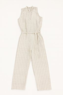 Jumpsuit beige de rayas finas con cinturón Calvin Klein - Size 4