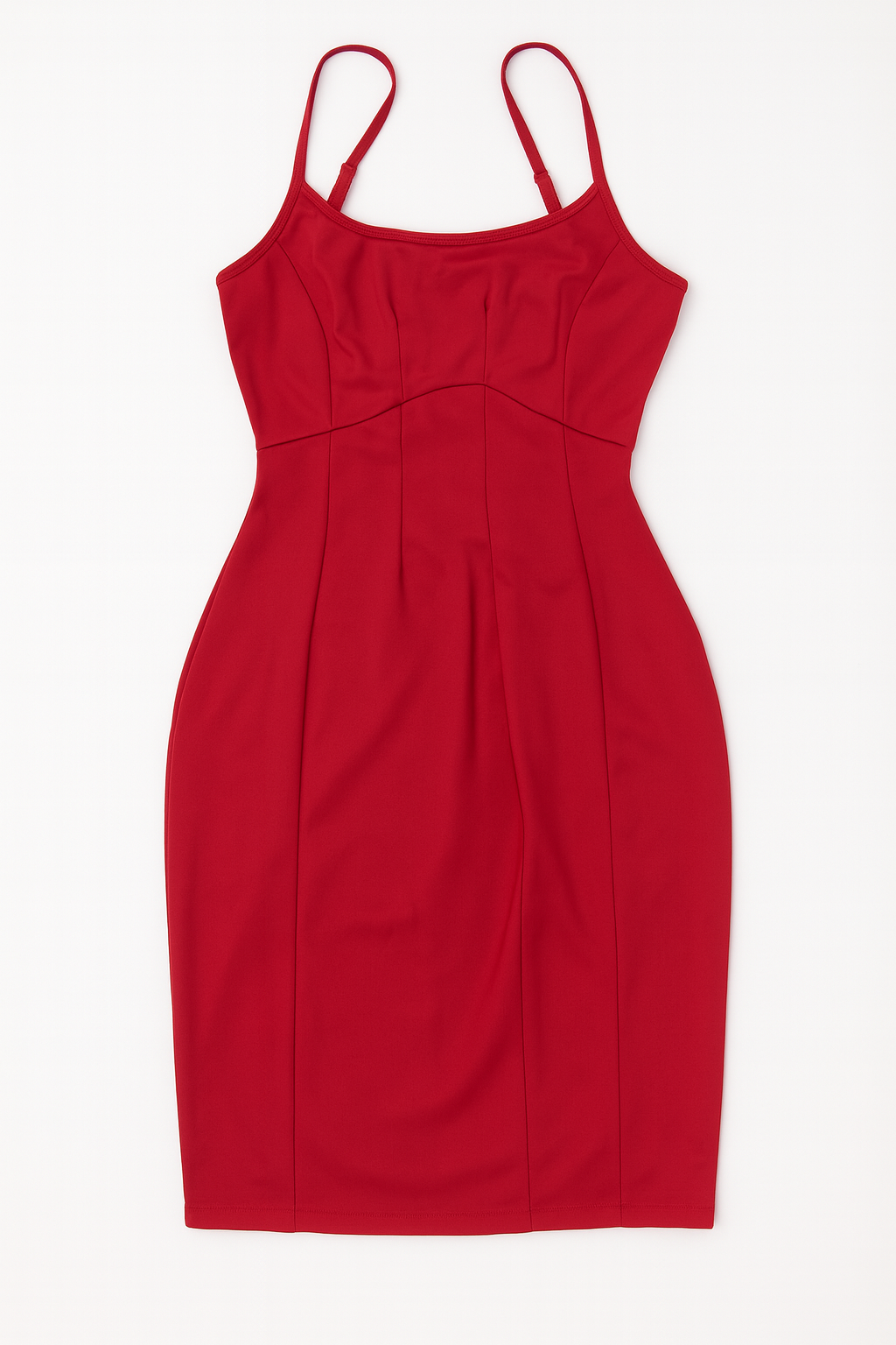 Vestido rojo midi con tirantes finos y diseño drapeado - Size Petite XS