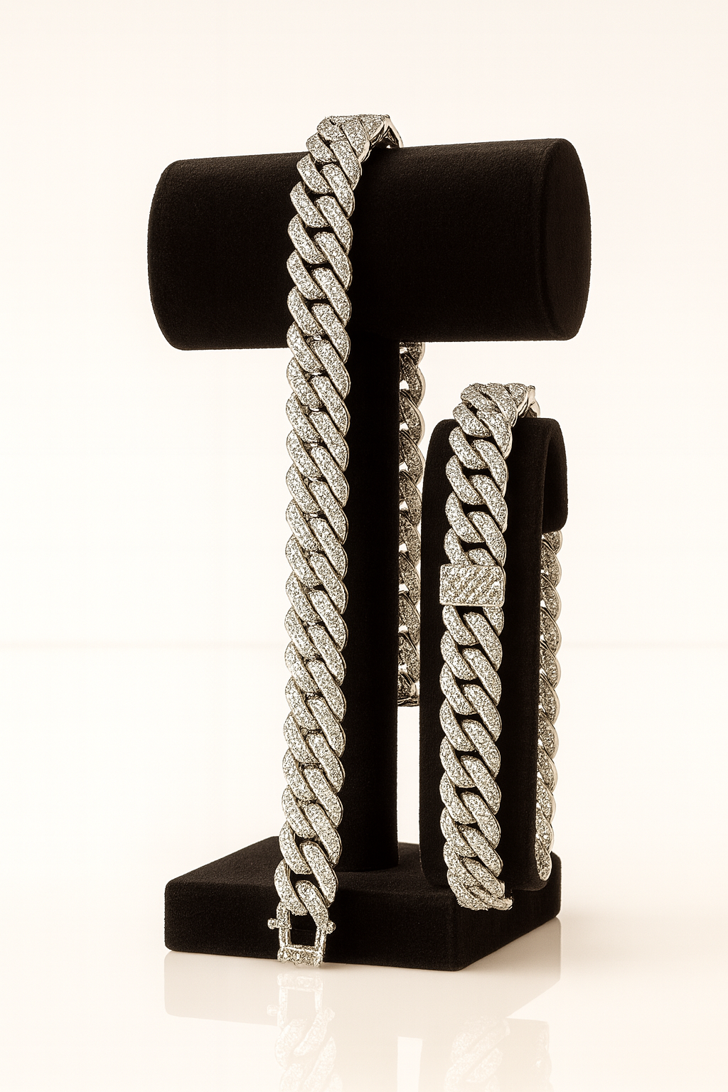 Fancy Iced Cuban Chain & Bracelet Set_0
