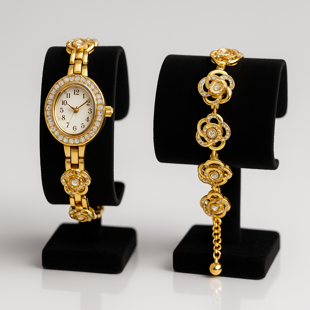 Premium Floral Watch & Bracelet Set_0