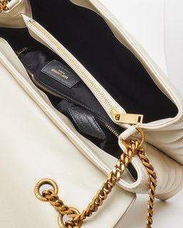 Bolsa Saint Laurent YSL loulou branca - grande 