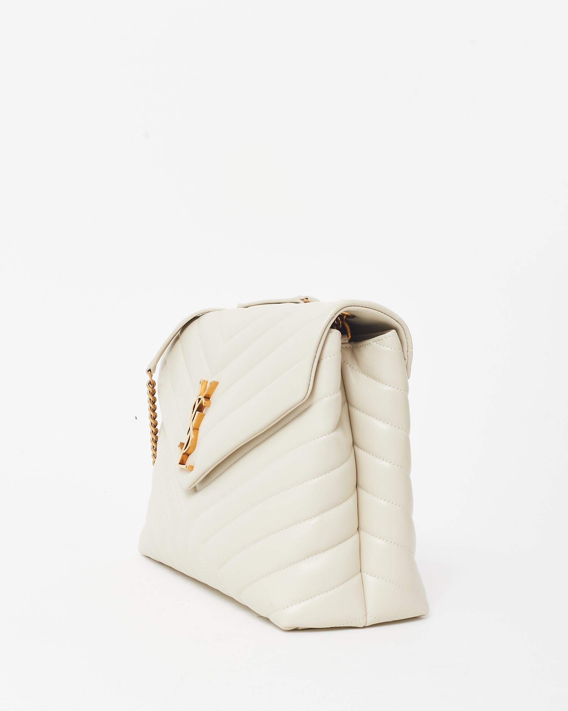 Bolsa Saint Laurent YSL loulou branca - grande _10