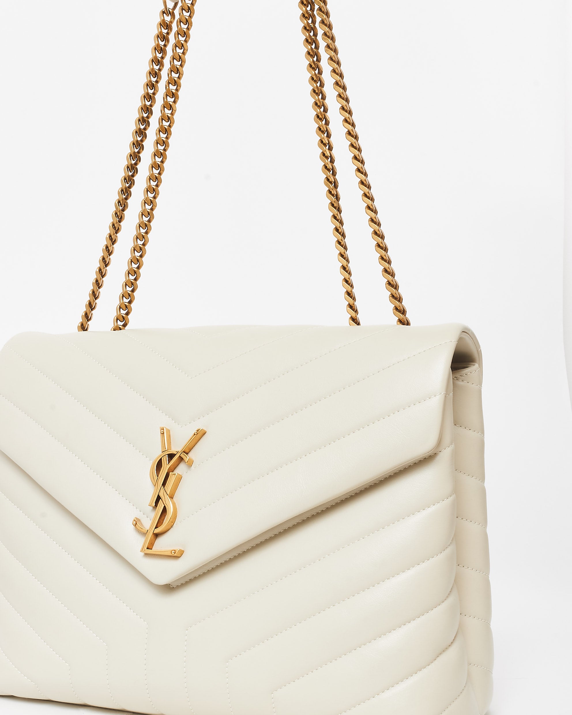 Bolsa Saint Laurent YSL loulou branca - grande _12