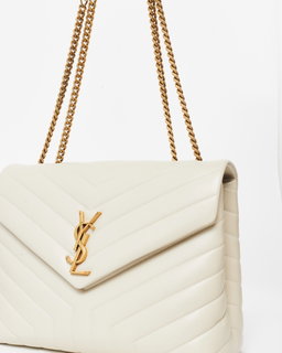 Bolsa Saint Laurent YSL loulou branca - grande 