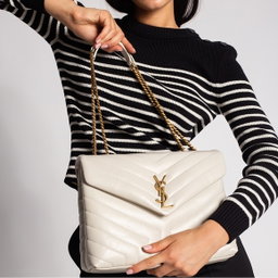 Bolsa Saint Laurent YSL loulou branca - grande 