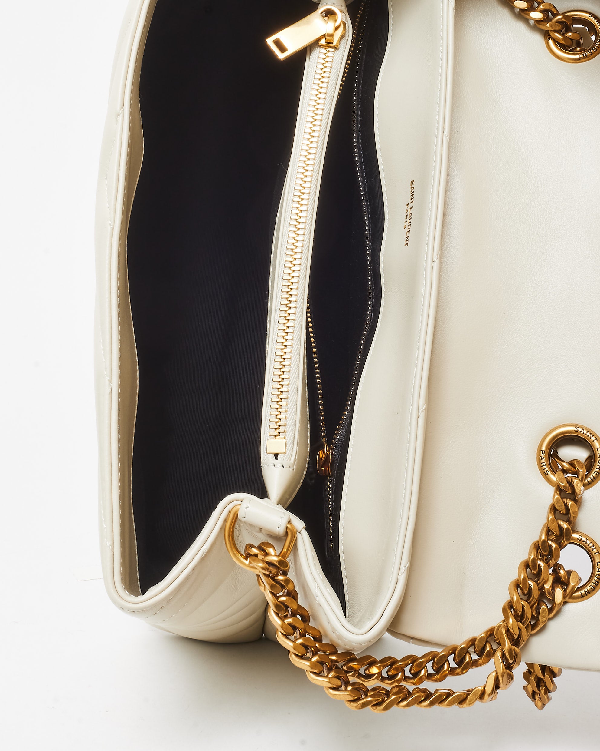 Bolsa Saint Laurent YSL loulou branca - grande _13