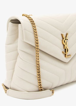 Bolsa Saint Laurent YSL loulou branca - grande 