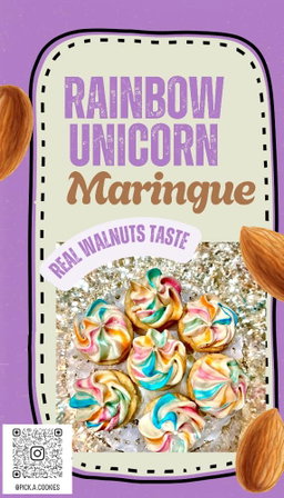 Rainbow 🌈 Unicorn 🦄 Meringue (Walnut)