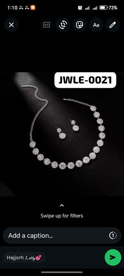 JWLE-0021	diamond ear ring and necklace 
