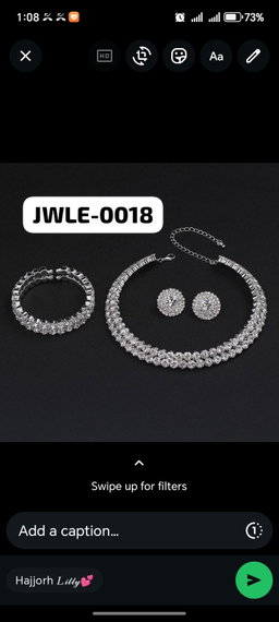 JWLE-0018	diamond ear ring and necklace 