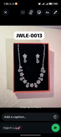 JWLE-0013	diamond ear ring and necklace 