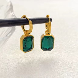 Emerald Cut Hoop Earrings 