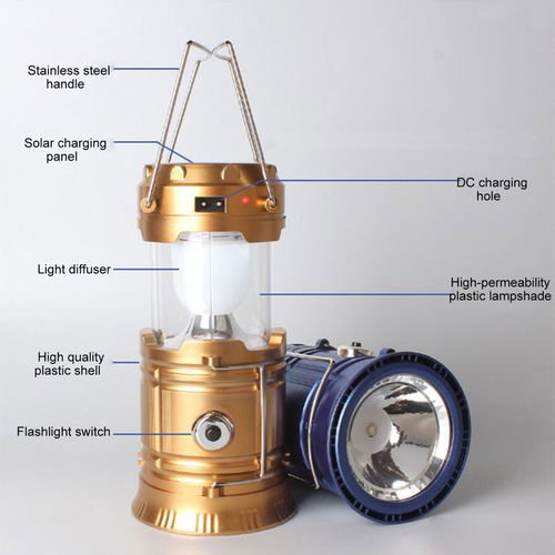 Solar Camping Lantern Folding Flashlight Outdoor Portable_5
