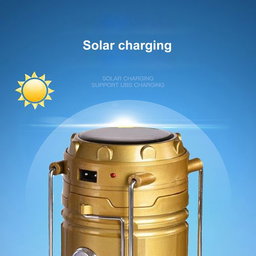 Solar Camping Lantern Folding Flashlight Outdoor Portable