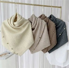 鈕扣兩用披肩 Button Dual-Use Shawl_0
