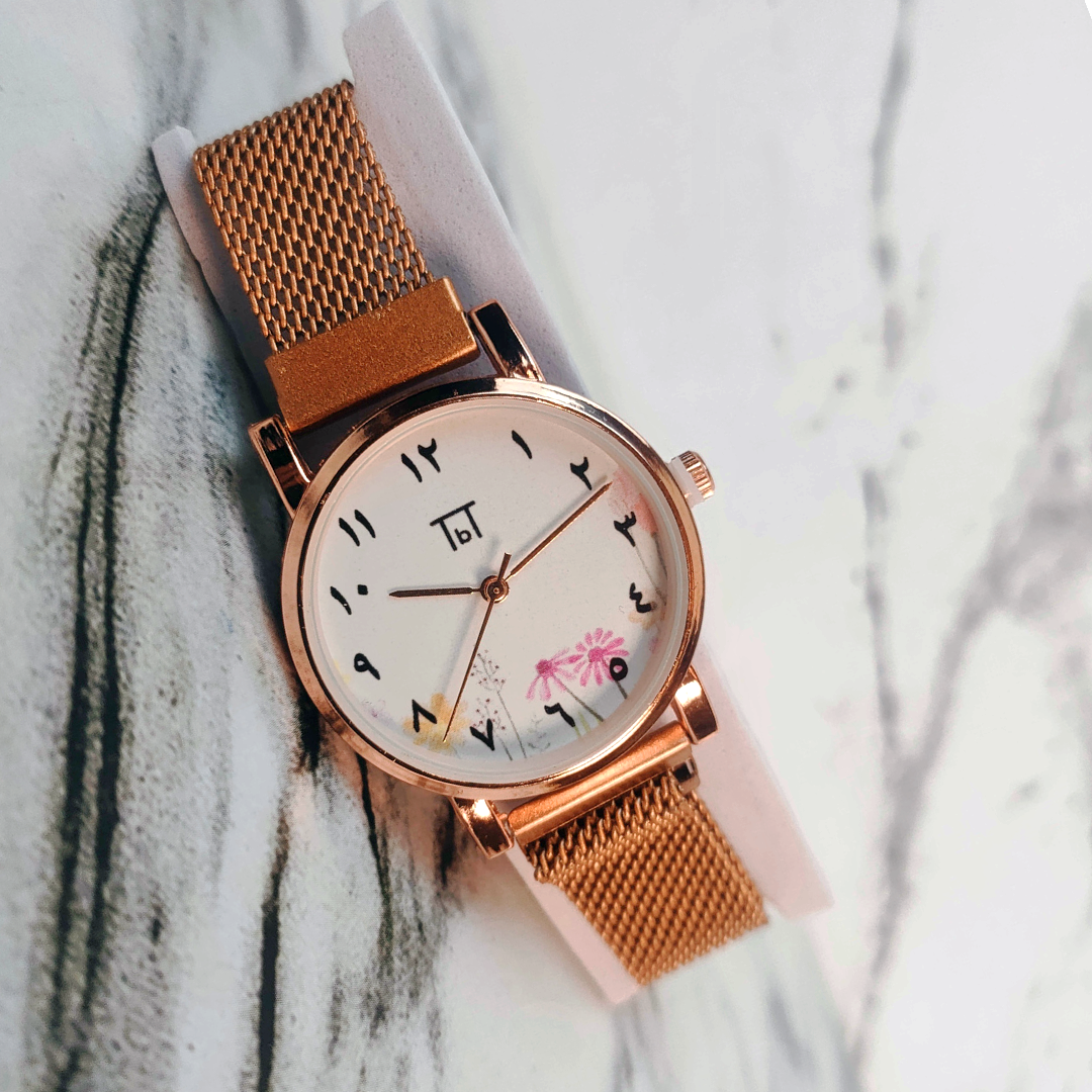 Mesh Edition Flower White Dial