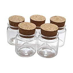 Bote de vidrio, tapon de corcho.