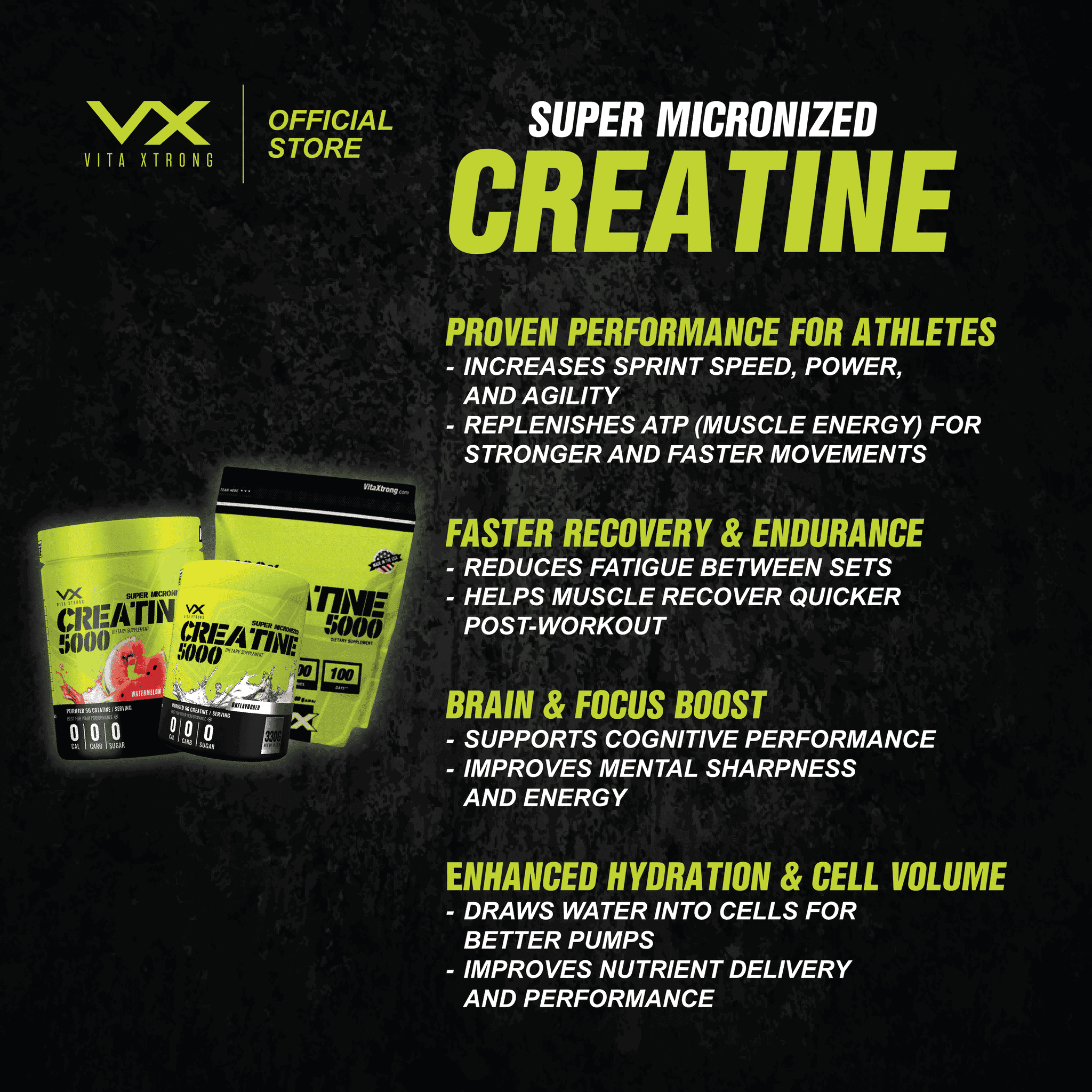 VITAXTRONG™ Creatine Monohydrate (550g) | Super Micronized Powder • Muscle Strength & Recovery • Halal [VX]_12