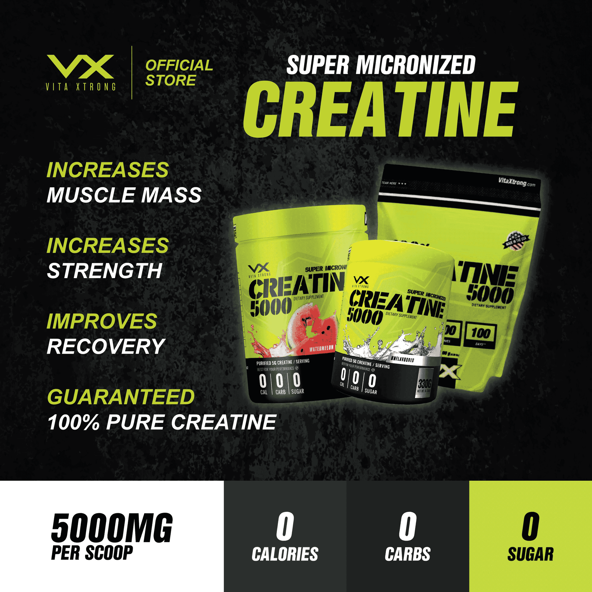 VITAXTRONG™ Super Micronized Creatine (500g) - Built for Pro Athletes | Strength • Power • Endurance • Recovery • Brain | Halal_9
