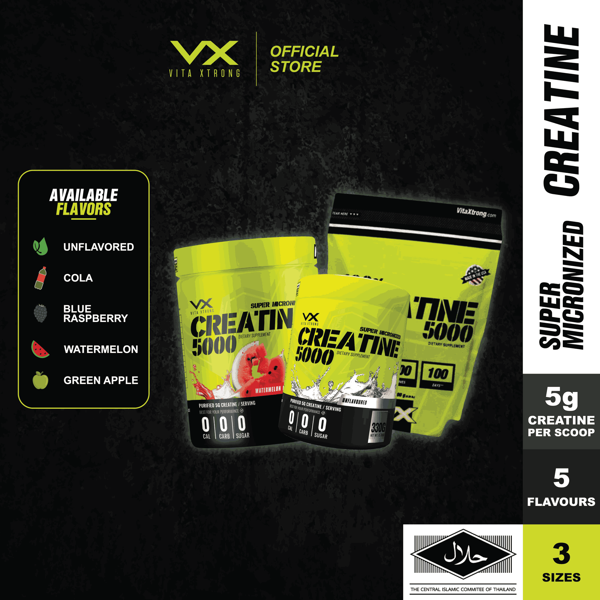 VITAXTRONG™ Creatine Monohydrate (550g) | Super Micronized Powder • Muscle Strength & Recovery • Halal [VX]_9