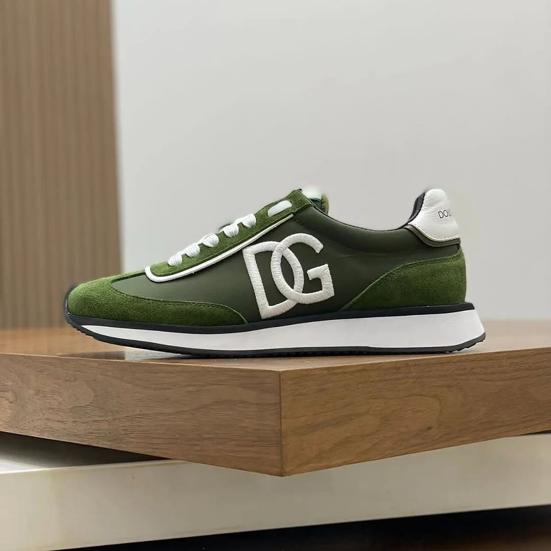 Dolce & Gabbana DG Cushion “Green” Suede & Mesh_1