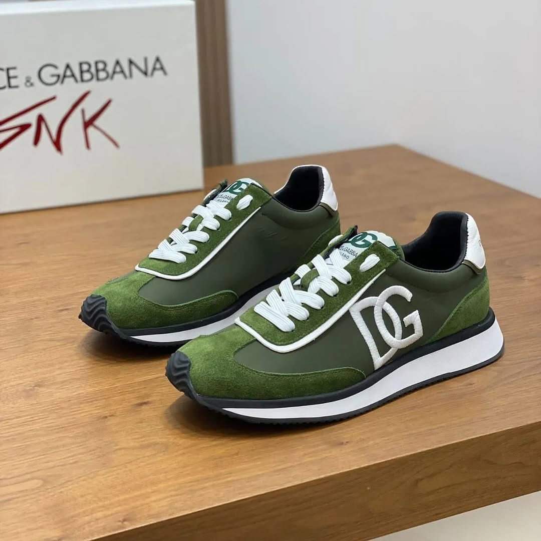 Dolce & Gabbana DG Cushion “Green” Suede & Mesh_0
