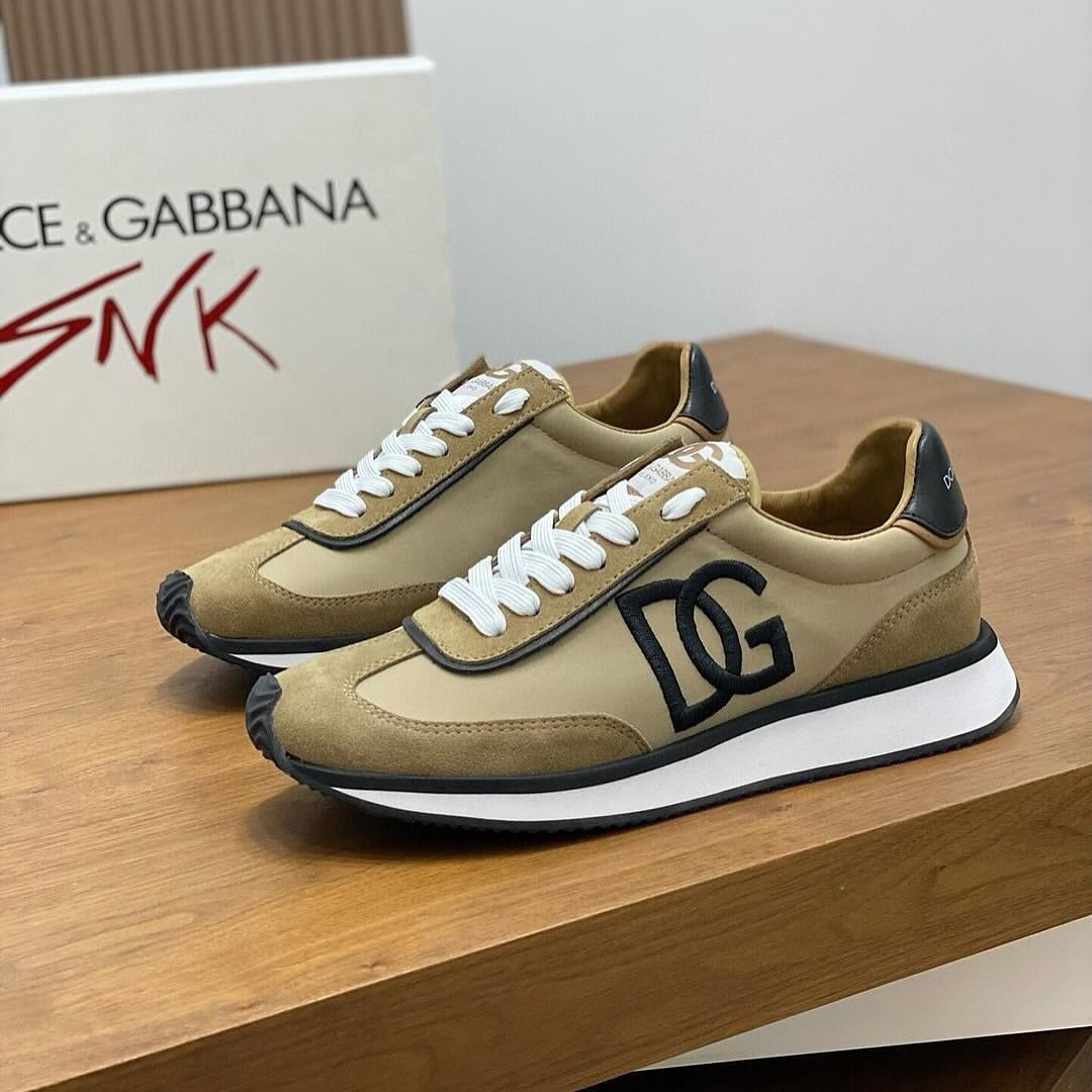 Dolce & Gabbana DG Cushion “Beige” Suede & Mesh