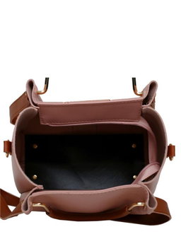 Fashionable women’s bag 4 pieces leather shoulder/handbags Set - Pink 
