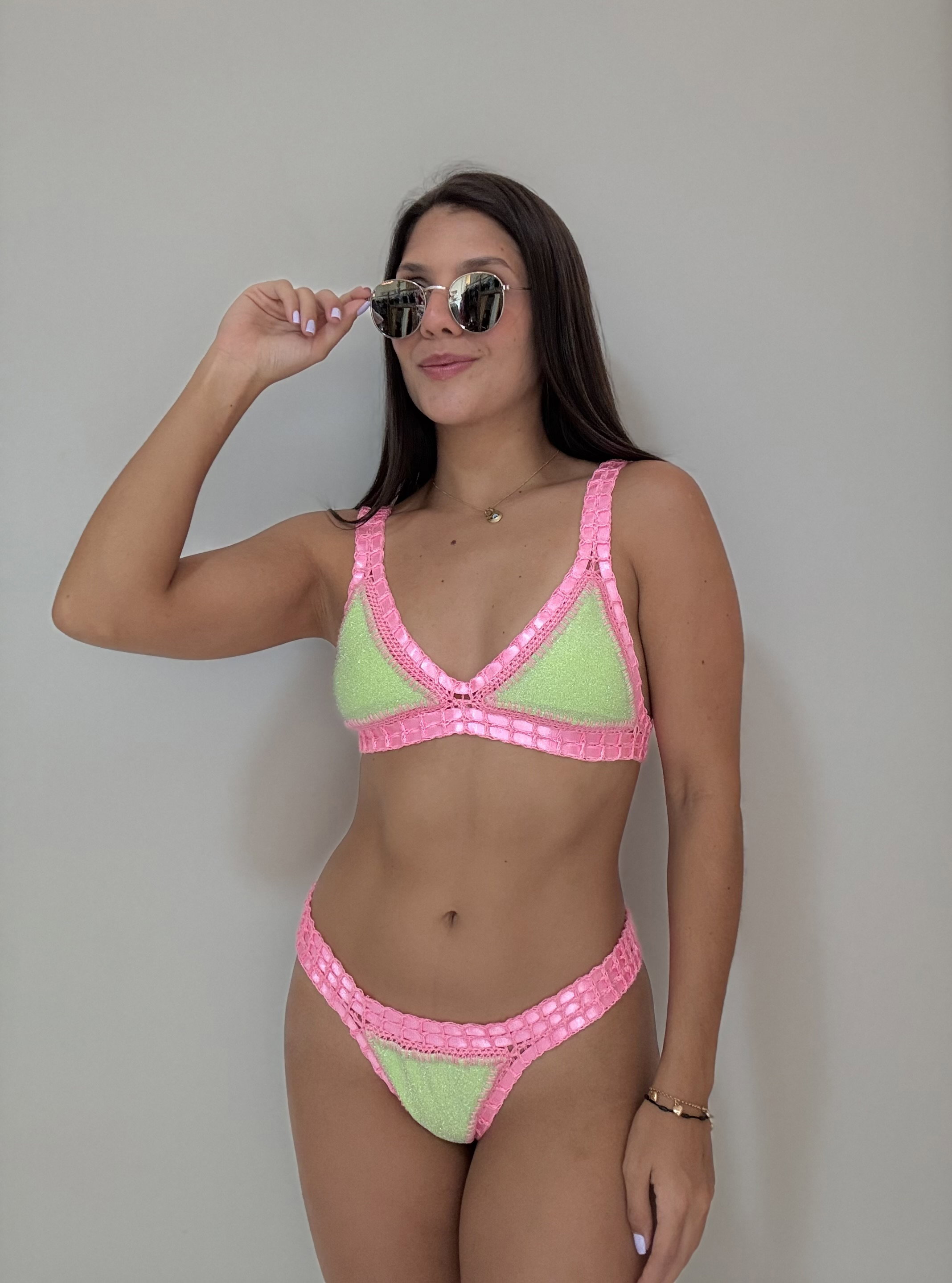 Tejido Verde Rosa