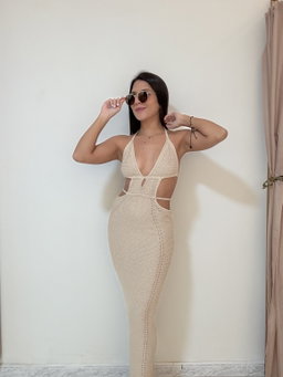 Vestido Beige Tejido
