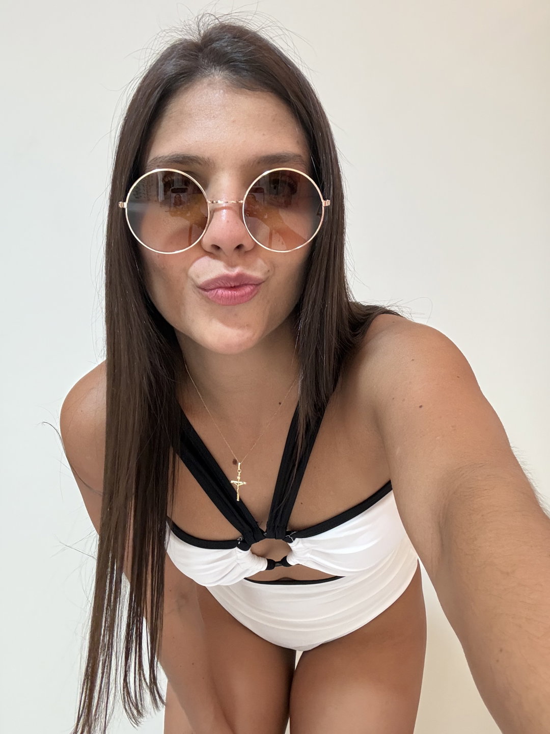 Lentes marrones redondos