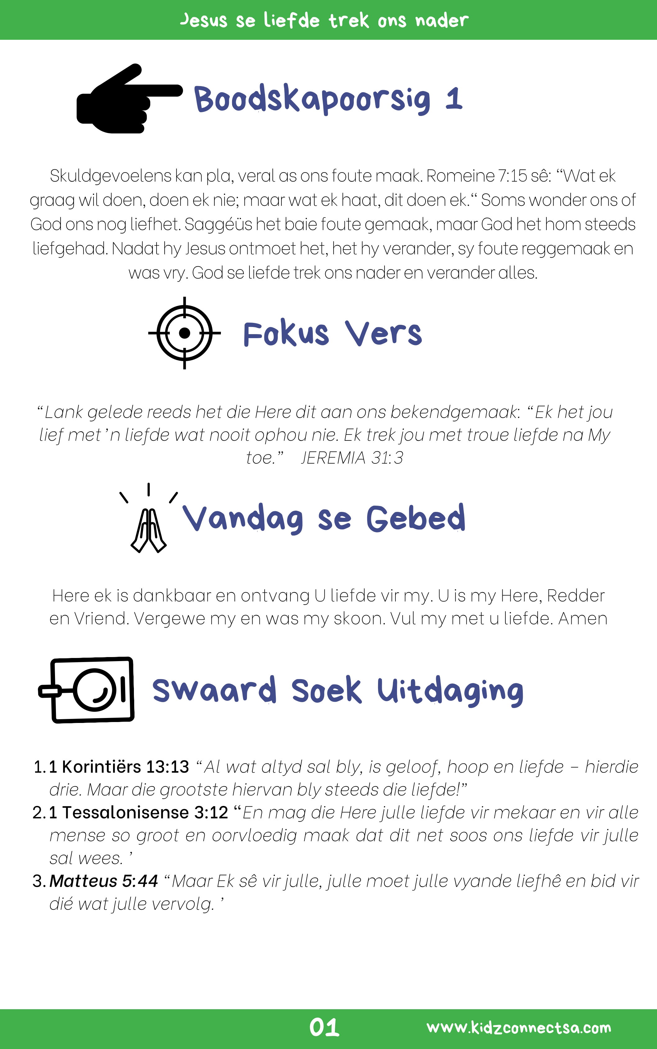 Vrymakende Waarhede 1 - 4 weke se kinderkerklesse vir laerskool kinders_2