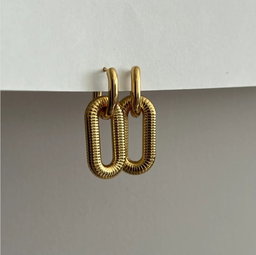 Nola Oval Drop Earrings - Gold