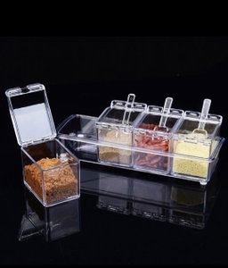 Premium Crystal Acrylic Spice Rack Set  