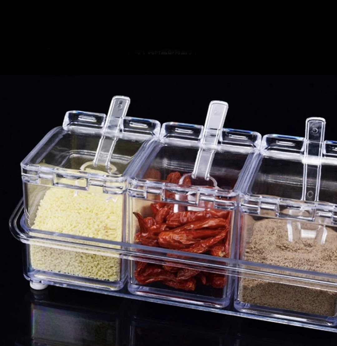 Premium Crystal Acrylic Spice Rack Set  _1