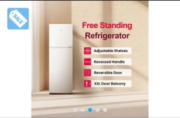 Mora 154L Top Mount freezer fridge with Adjustable Shelves, Recessed Handle