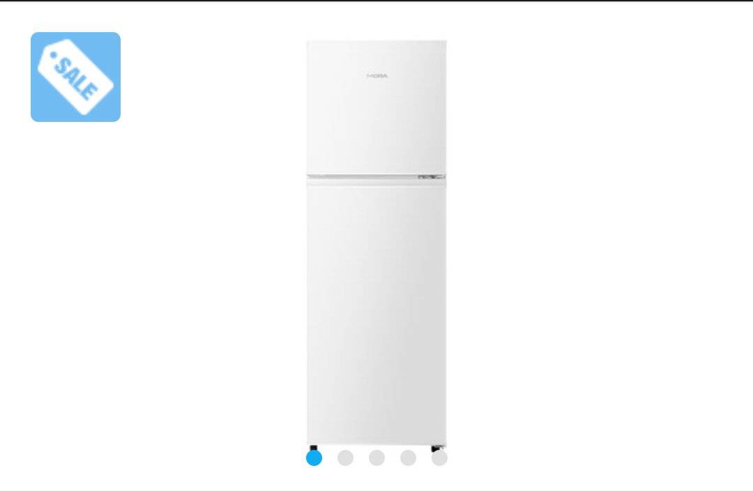 Mora 154L Top Mount freezer fridge with Adjustable Shelves, Recessed Handle