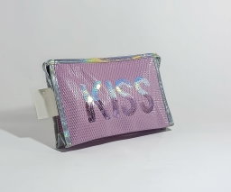 Kiss Kiss Sequin Cosmetic Pouch