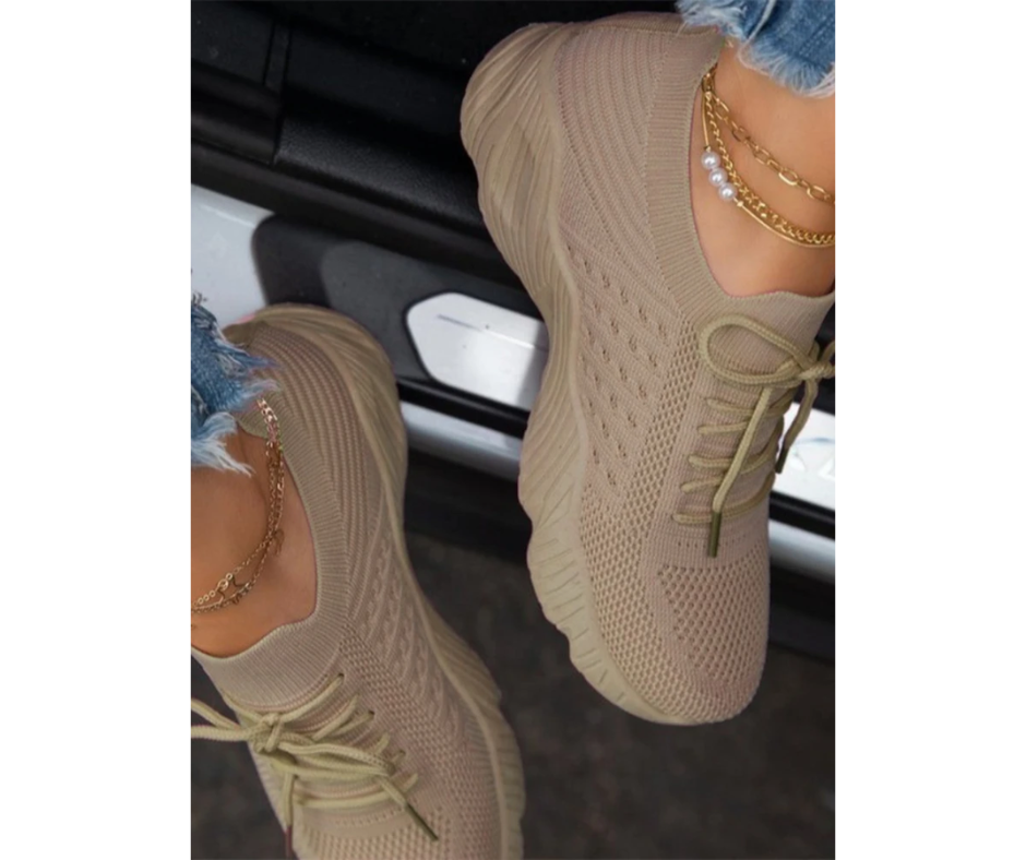 Khaki Mesh Breathable Sneakers