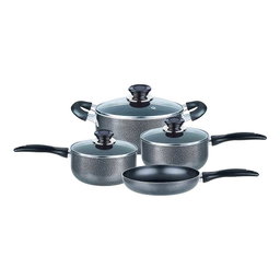 Brentwood BPS-207G 7-Piece Non-Stick Aluminum Cookware Set, Granite 