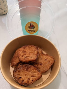 Fried lotus root with minced meat patties 