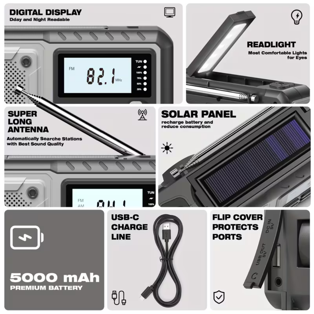 Solar Hand Crank Radio / Power Bank_2