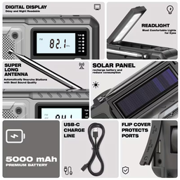 Solar Hand Crank Radio / Power Bank