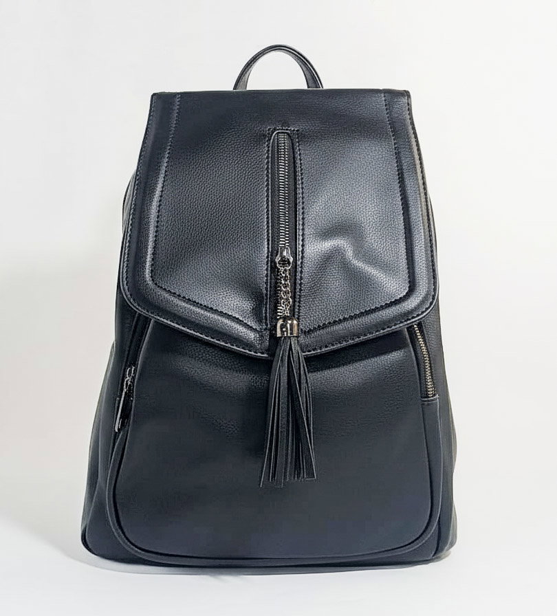 "Noir Tassel" Flap Backpack