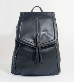 "Noir Tassel" Flap Backpack