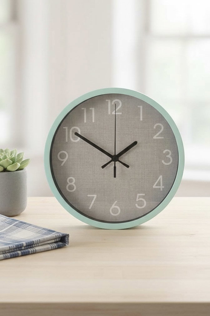Burlap Accent Wall Clock (20cm)_0