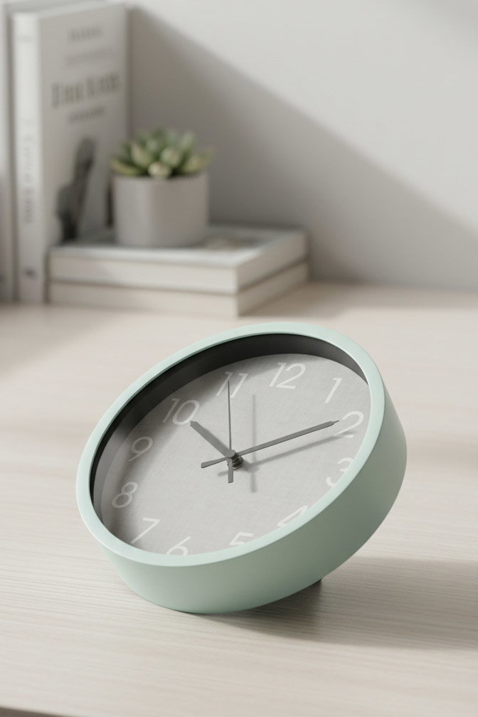 Burlap Accent Wall Clock (20cm)_3